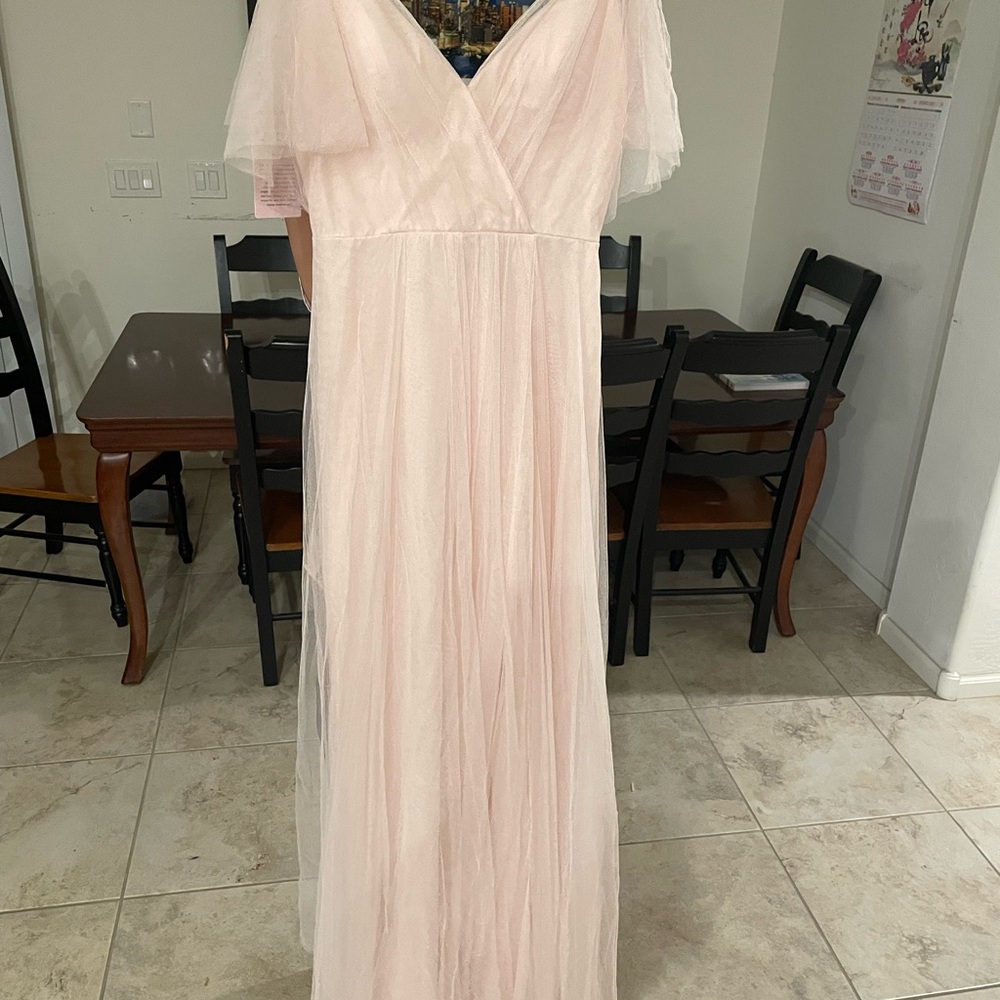 Jenny Yoo Blush Maxi Dress